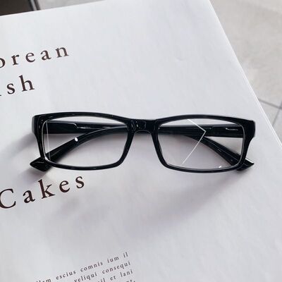 韩系防蓝光男女学生平光镜圆脸商务网红拍照凹造型长方形眼镜框架
