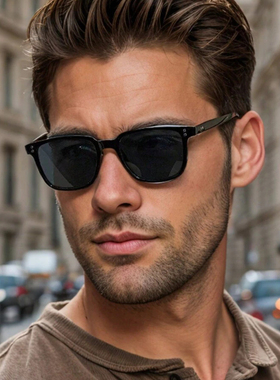 方形太阳镜男女墨镜中年复古风高级感黑色眼镜登山户外骑行眼睛潮