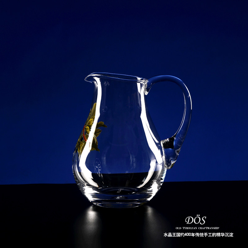 福络依德奥地利D&Ouml;S进口水晶玻璃快速醒酒器红酒手绘葡萄醒酒器罐