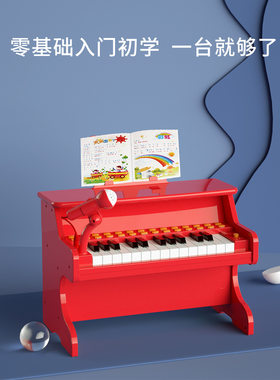 宝丽儿童小钢琴玩具女孩音乐电子琴可弹奏带话筒入门初学者宝宝3