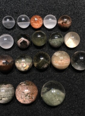 天然幽灵水晶天然白幽灵橘色幽灵绿幽灵等圆珠单珠多宝手链等配件