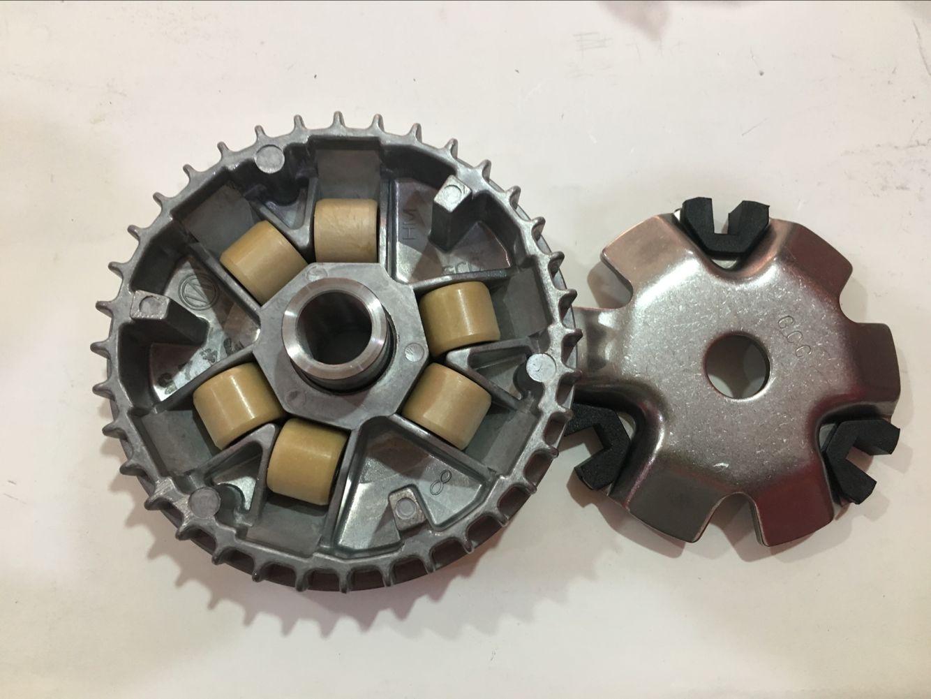 适用五羊本田WH100T-H-G-K-2-2C喜悦鬼马前驱动盘皮带轮前离合器