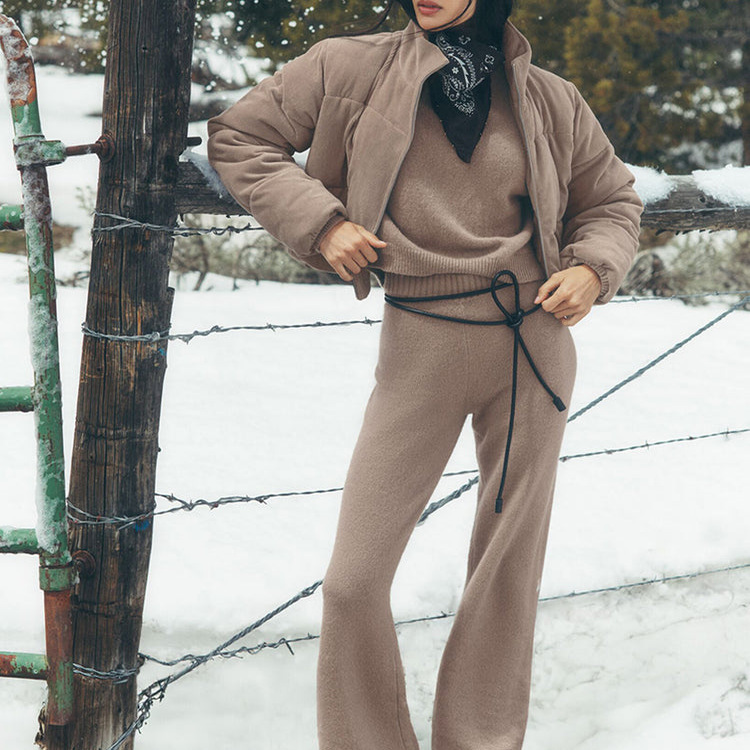 alo新款短款灯芯绒棉服