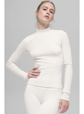 新款alo  Ribbed Mesmerize Mock Neck罗纹迷人立领长袖打底上衣