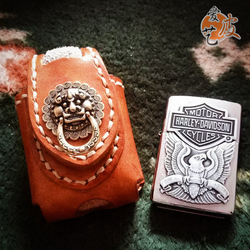 金刚火机手工复古zippo煤油腰包