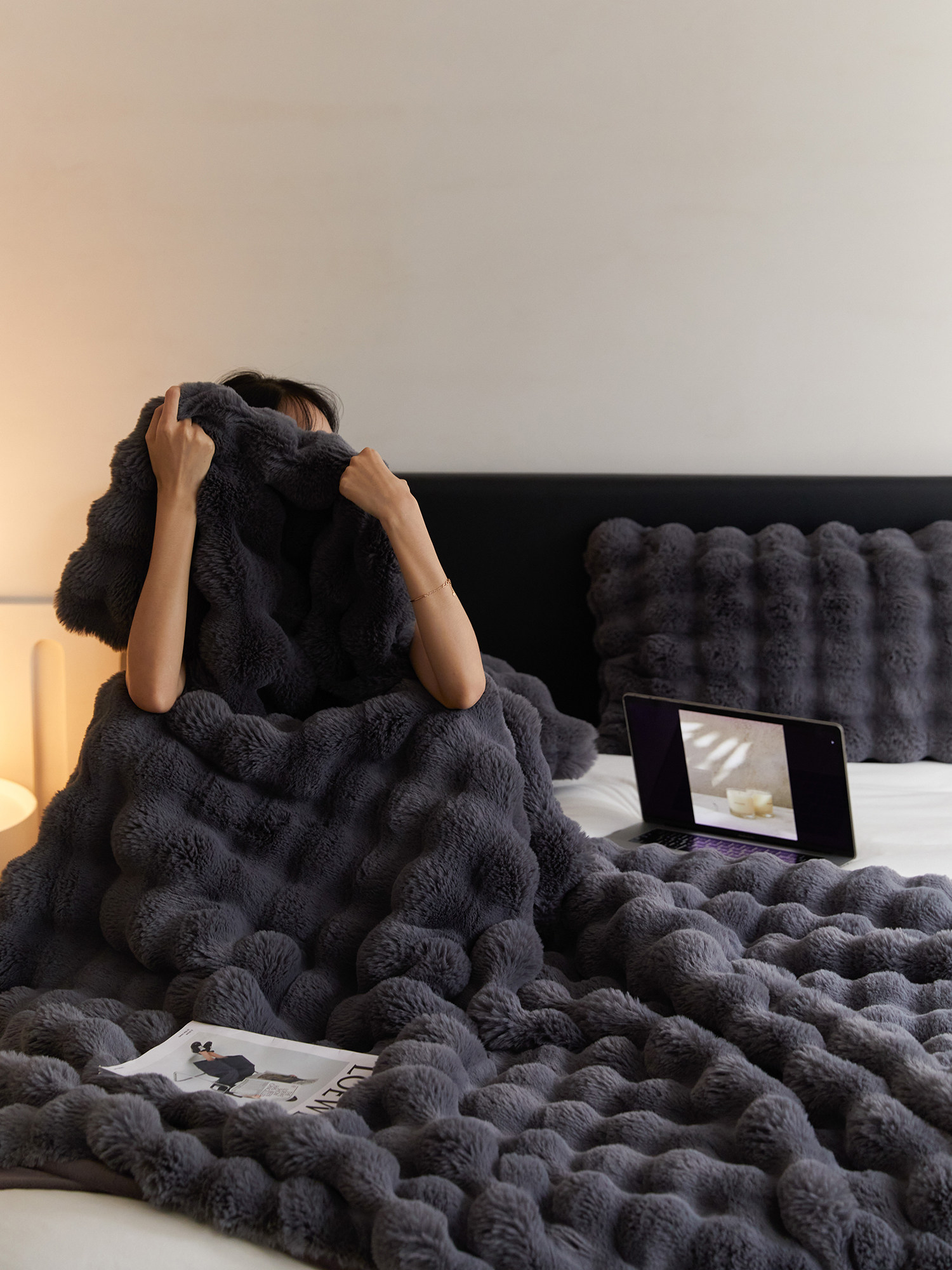 가을과 겨울 토스카나 스트레이트 모피 소파 담요 레저 담요 부드럽고 밀랍 따뜻한 토끼 플러시 담요 레저 던지기 담요