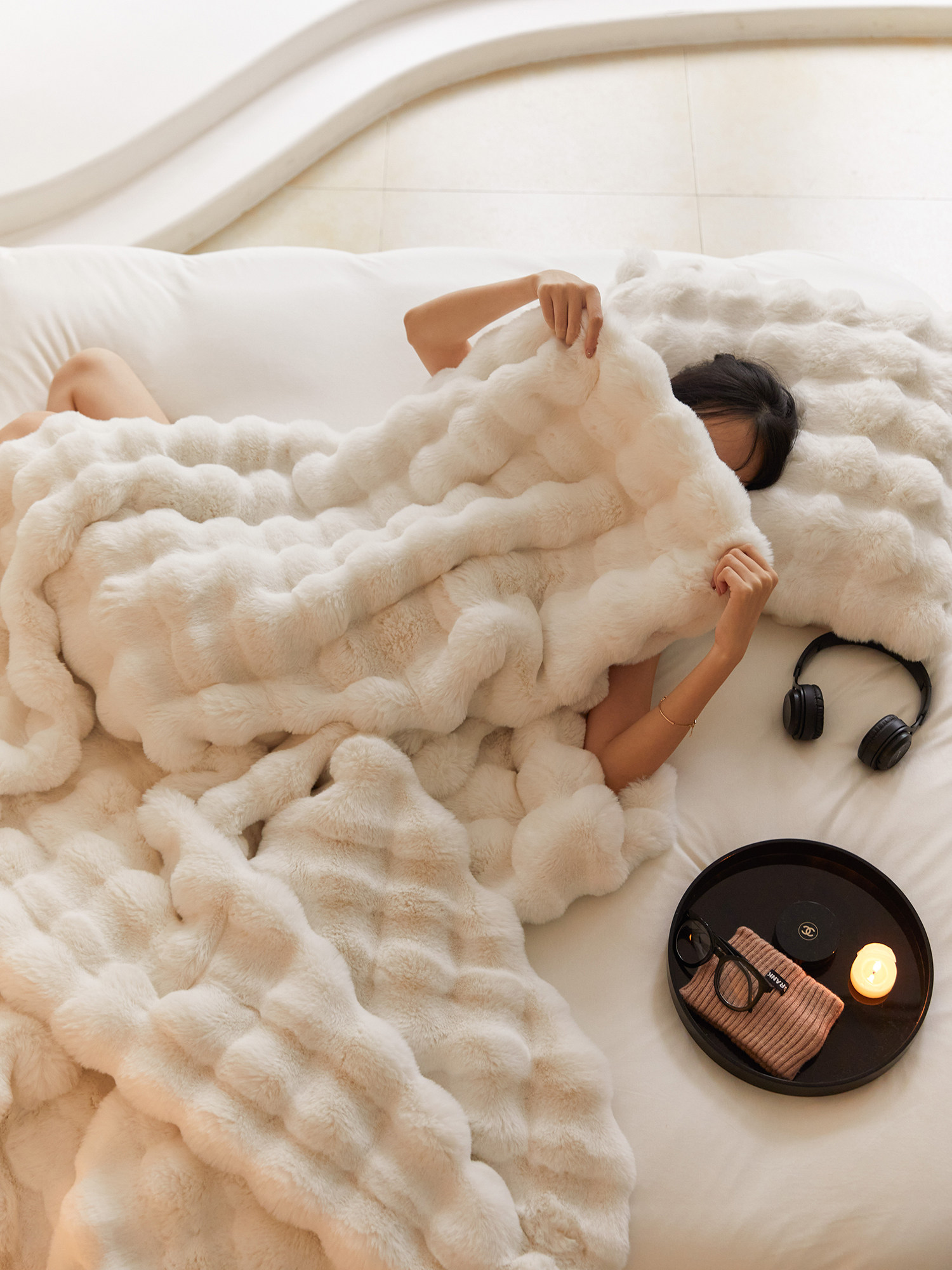 가을과 겨울 토스카나 스트레이트 모피 소파 담요 레저 담요 부드럽고 밀랍 따뜻한 토끼 플러시 담요 레저 던지기 담요