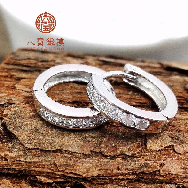 纯正925纯银耳扣耳环银饰品刻字