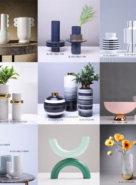 系列玻璃日式风几何陶瓷摆件