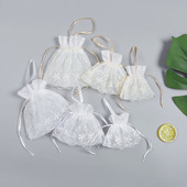 护肤化妆品小样包装 新蕾丝束口袋 花边网纱首饰袋干花香囊空袋 袋