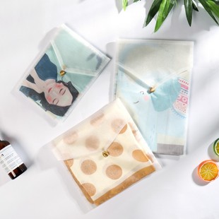 2个装丝巾袋 真丝围巾收纳袋高端厚实欧根纱袋信封包装袋ins风