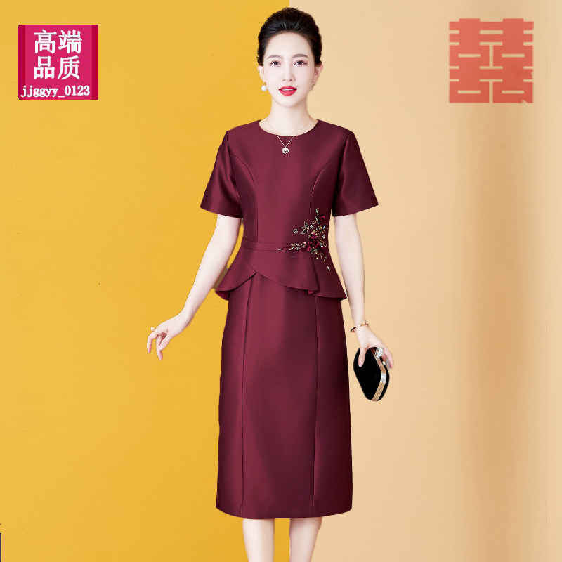 高端喜婆婆婚宴装婚礼妈妈礼服高贵年轻参加结婚母亲连衣裙嫁女儿