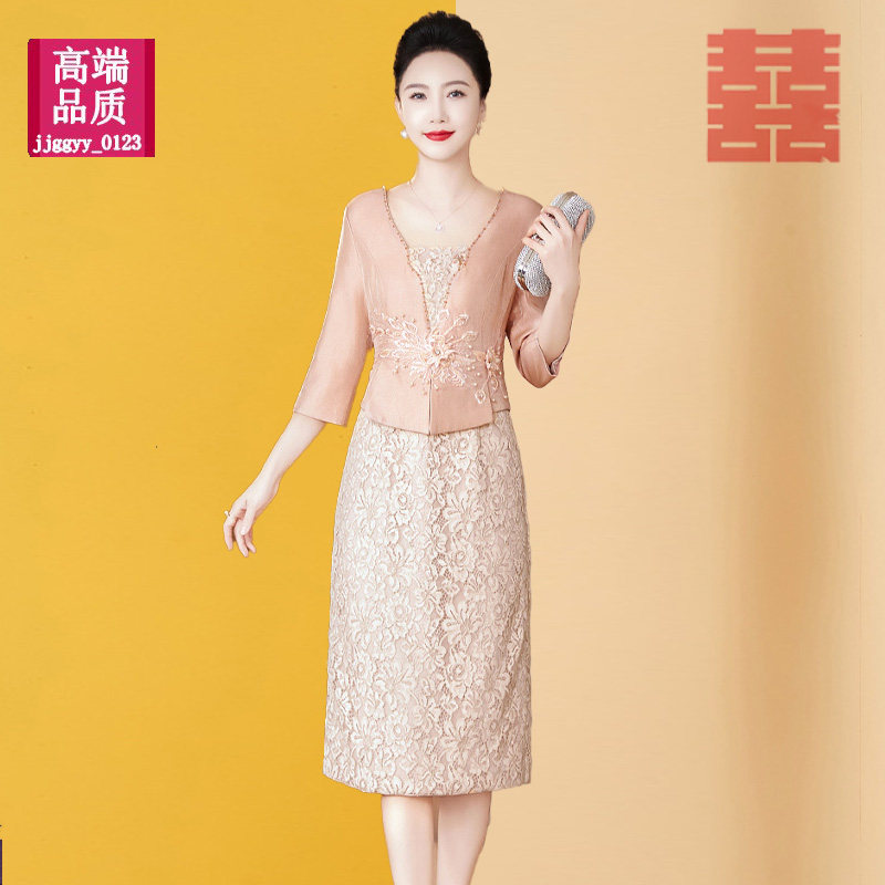 婚礼服高端喜婆婆装平时可穿显年轻妈妈中老年女春秋晚礼服春款