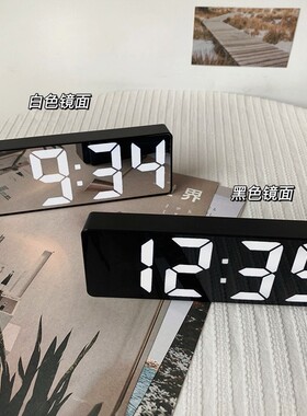 ins时钟桌面钟表时间表台式装饰摆件led数字投影显示电子闹钟起床
