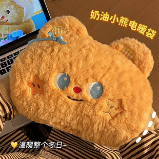 可爱小熊热水袋2025新款 暖宝宝防爆暖手宝毛绒被窝暖水袋 充电款