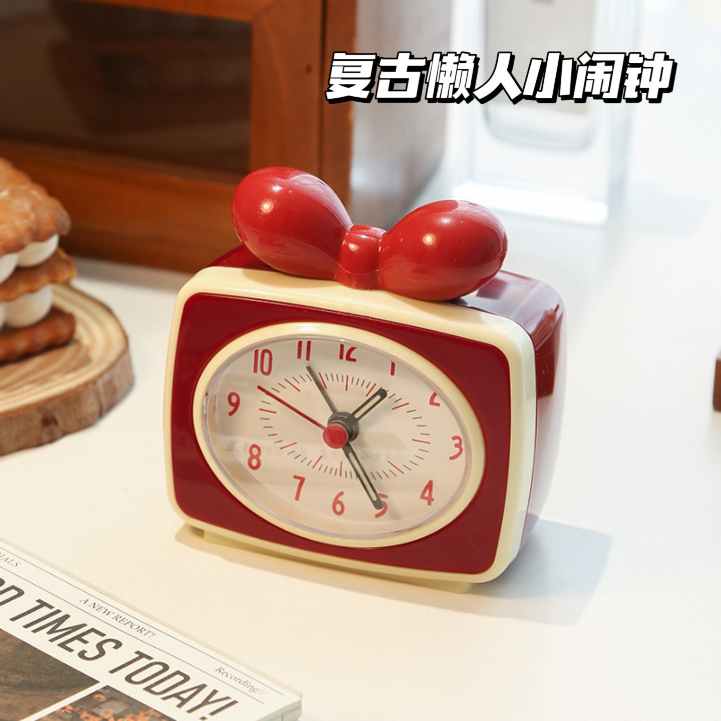 复古风时钟摆件走针静音操作简单