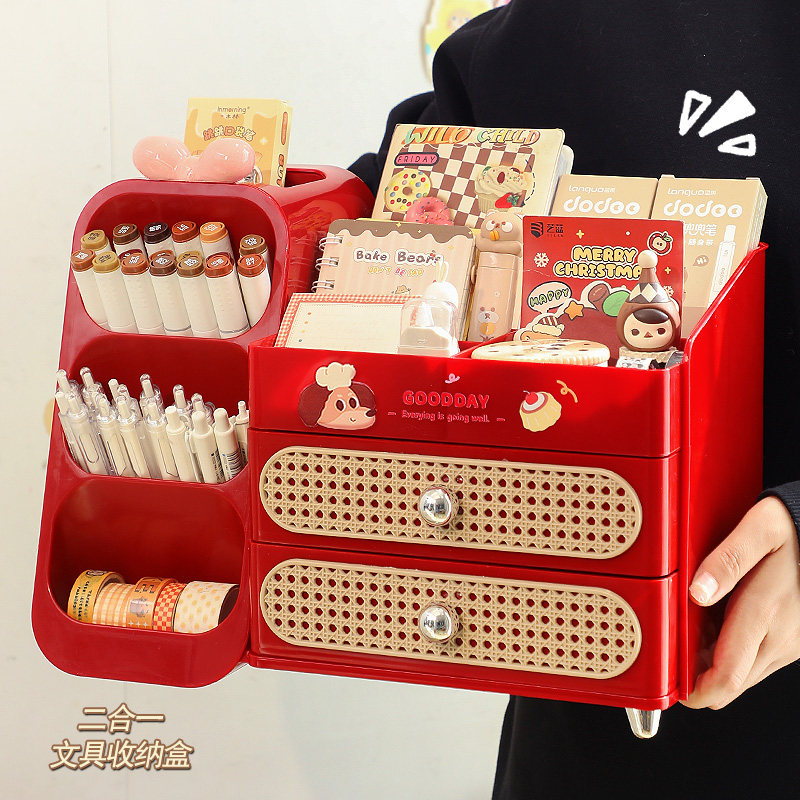 桌面斜插式笔筒收纳盒