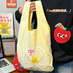 默默爱 买菜包 ins风折叠购物袋环保随身便携挂件大容量防水手提式