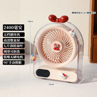 Super light sound desktop mini electric fan, cute for girls, small desktop for office workstations, great gift for students thumbnail 3