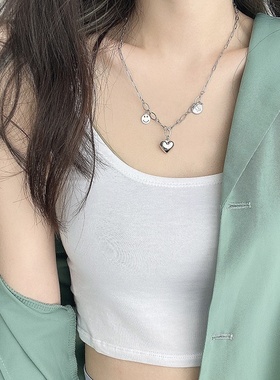 夏天配t恤的项链女学生党轻奢小众夏季女生甜酷辣妹风钛钢毛衣链