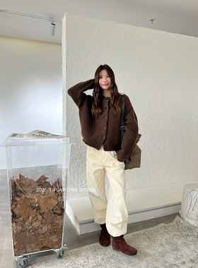 [T台]广州十三行 韩系松弛感穿搭休闲裤冬季抓毛哈伦裤52060-1