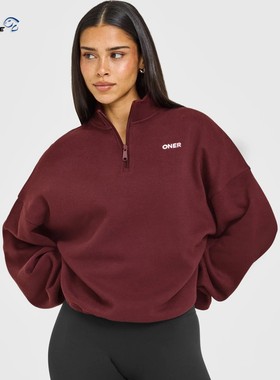 代购ONER ACTIVE女Mid Weight 1/4半拉链Zip休闲宽松长袖卫衣