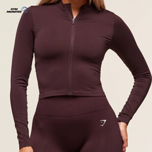 代购GYMSHARK女Everyday Seamless Zip Tracktop长袖健身衣拉链衫