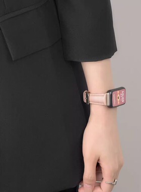 适用华为手环9/876表带皮质fitmini/b7b6b3荣耀876腕带小红书同款