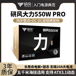 研风大力550PRO准铜牌额定550瓦DC-DC650W台式机电脑ATX3.1电源