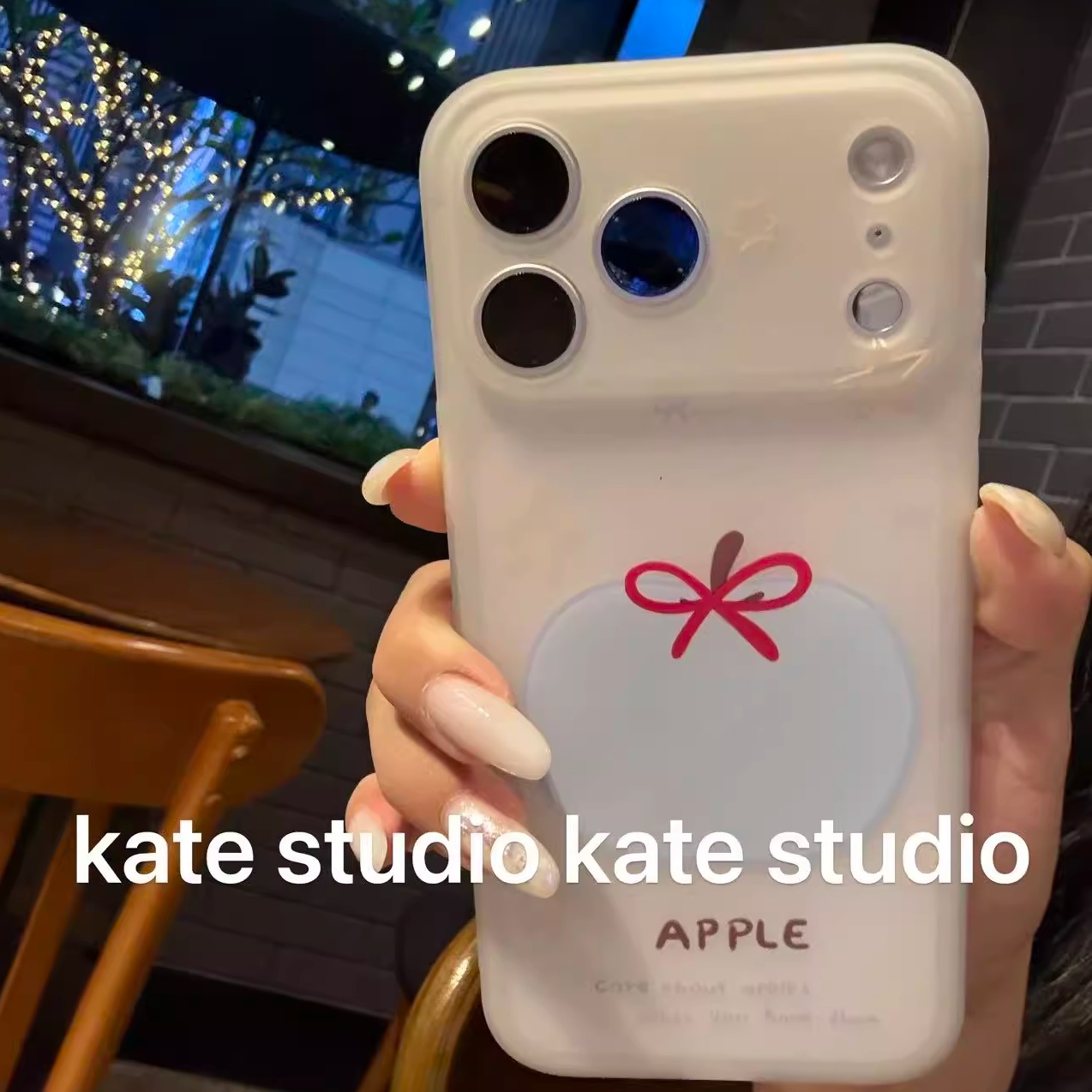 小红书 kate（手机壳版）夏日冰雾小白壳适用iPhone17方形摄像头手机壳ins简约风韩细软壳