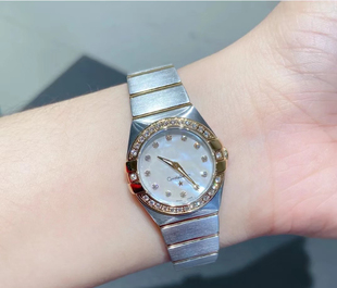 星座女表 鑲鉆鋼帶瑞士石英機芯小巧27mm貝殼面手表 款 25mm經典