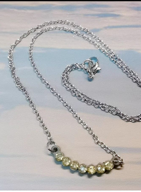 钻石彩虹/微笑银色925银项链锁骨链