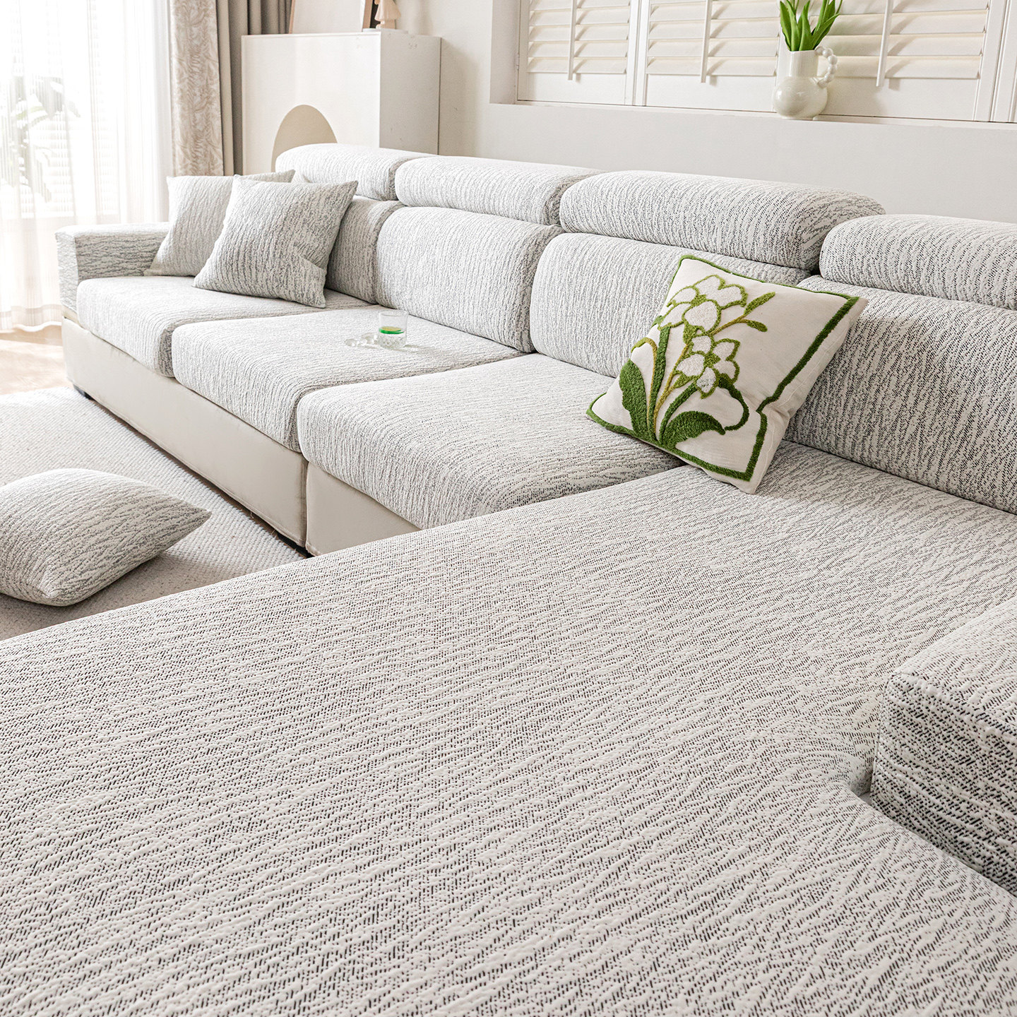 凉晨夏季沙发套罩全包万能套L型贵妃位四季通用防滑可机洗沙发套