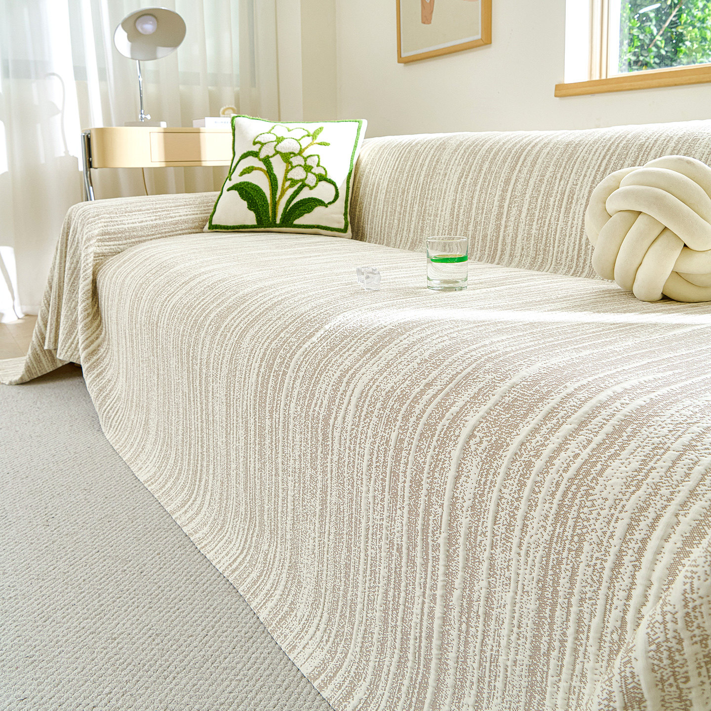 夏季凉豆豆沙发盖布冰丝防滑沙发套罩全包万能套新款沙发巾盖毯