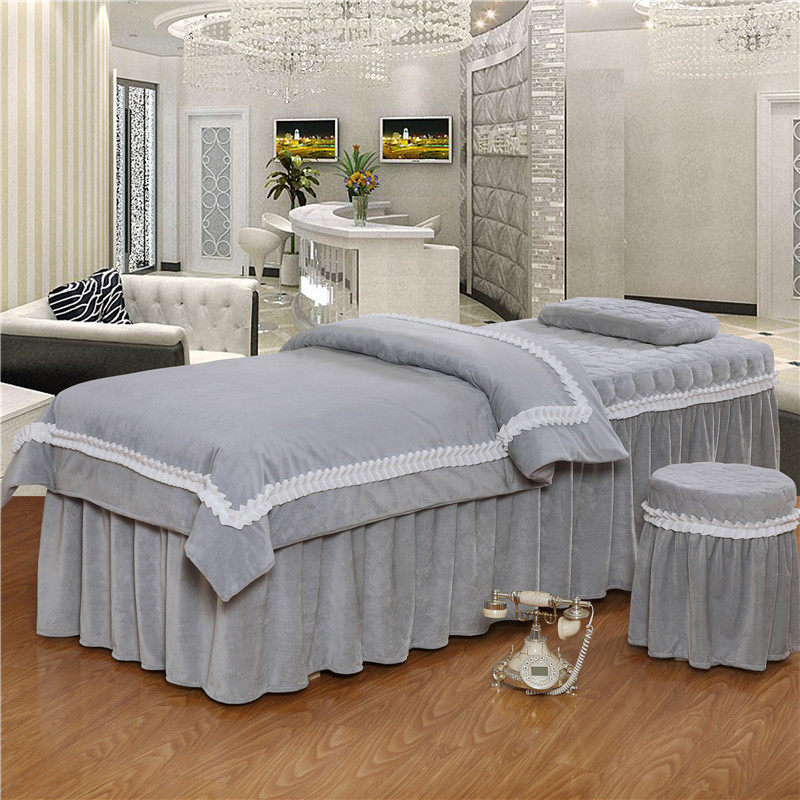 new pattern Korean keep warm Crystal Velvet cosmetology Bedspread Four piece suit massage Wash hair bedding grey customized logoin the Bedclothes , Bedspread  category - from Buy2taobao.com to provide professional Taobao agent buy service