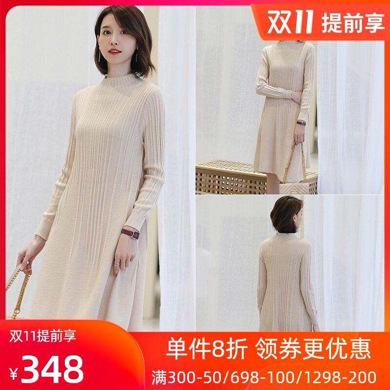 名人瑞裳连衣裙秋装2018新款女复古流行宽松妈妈休闲时尚长裙潮流