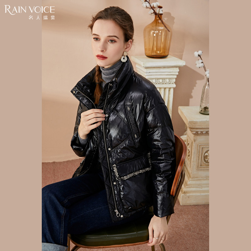 名人瑞裳2021年冬季新款羽绒服女短款小香风气质温柔外套直筒厚