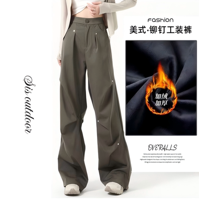 加绒铆钉工装裤AL41006