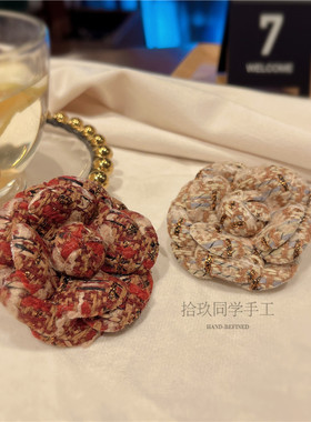 车迟恩 Chien 富家千金的秘密私藏版粗呢山茶花胸花高级感胸针