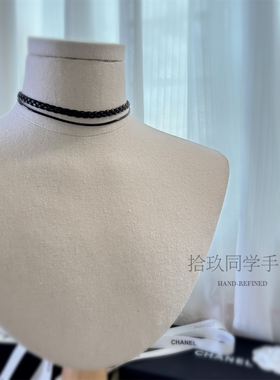 个性朋克酷辣编织双层短款锁骨链