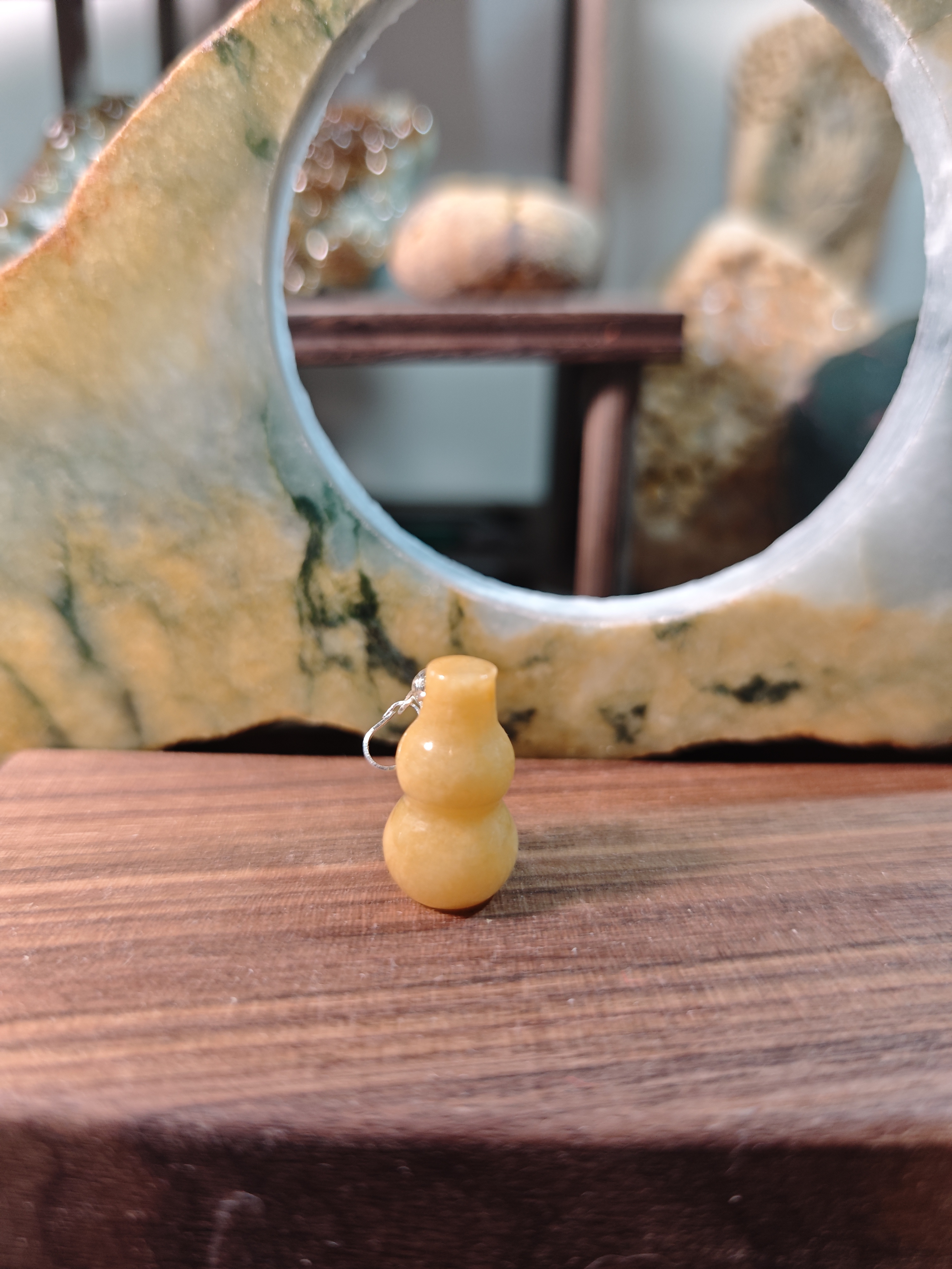 天然缅甸A货翡翠黄翡特色葫芦吊坠挂件