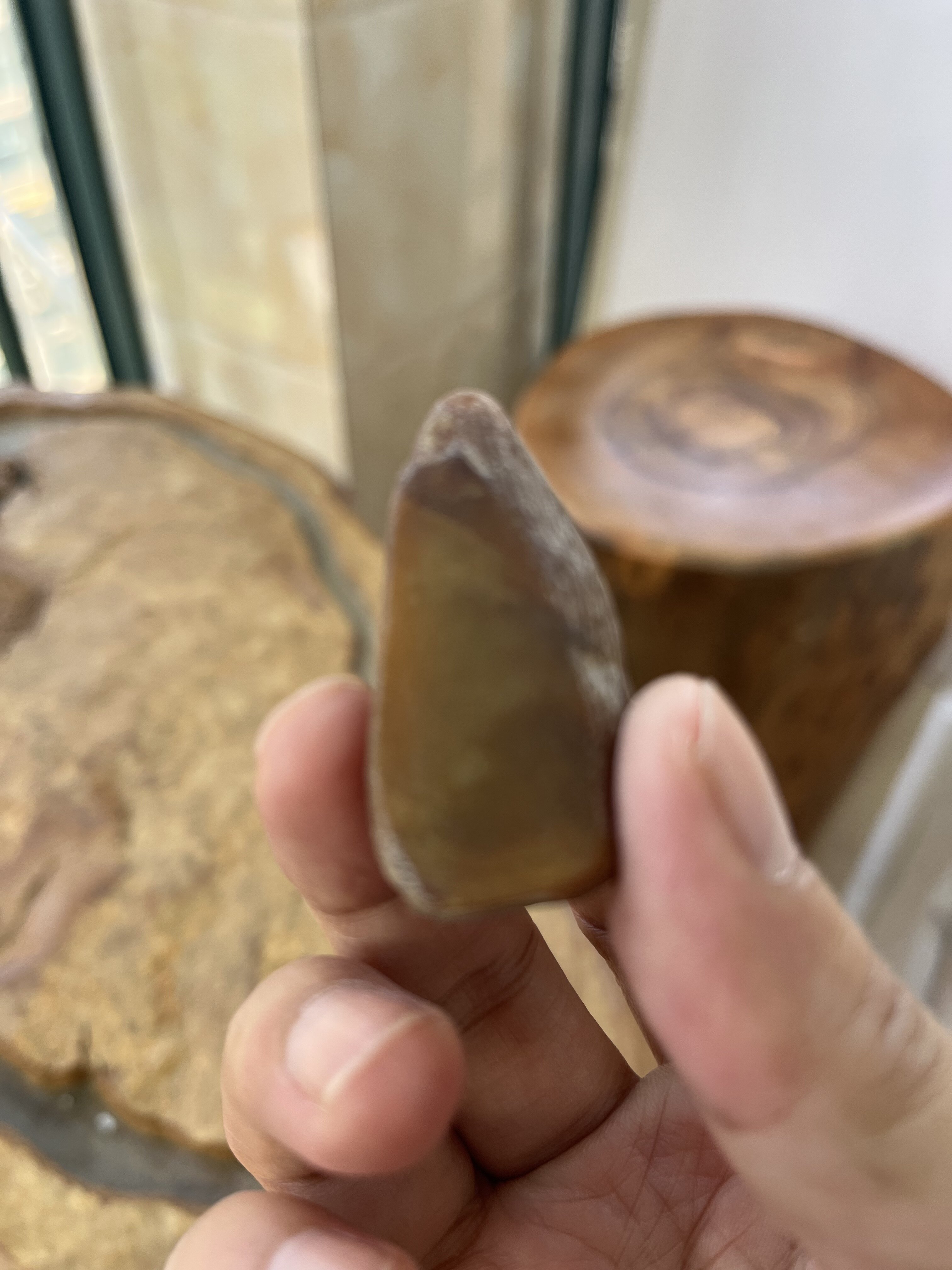 缅A翡翠大马砍冰黄翡原石随形雕刻手把挂件料