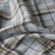 意大利进口薄款 英伦浅灰棕蓝杂色格纹细腻平纹精纺羊毛设计师布料