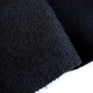 大牌原版意大利进口温润黑色针织舒适圈圈羊毛面料设计师套装布料