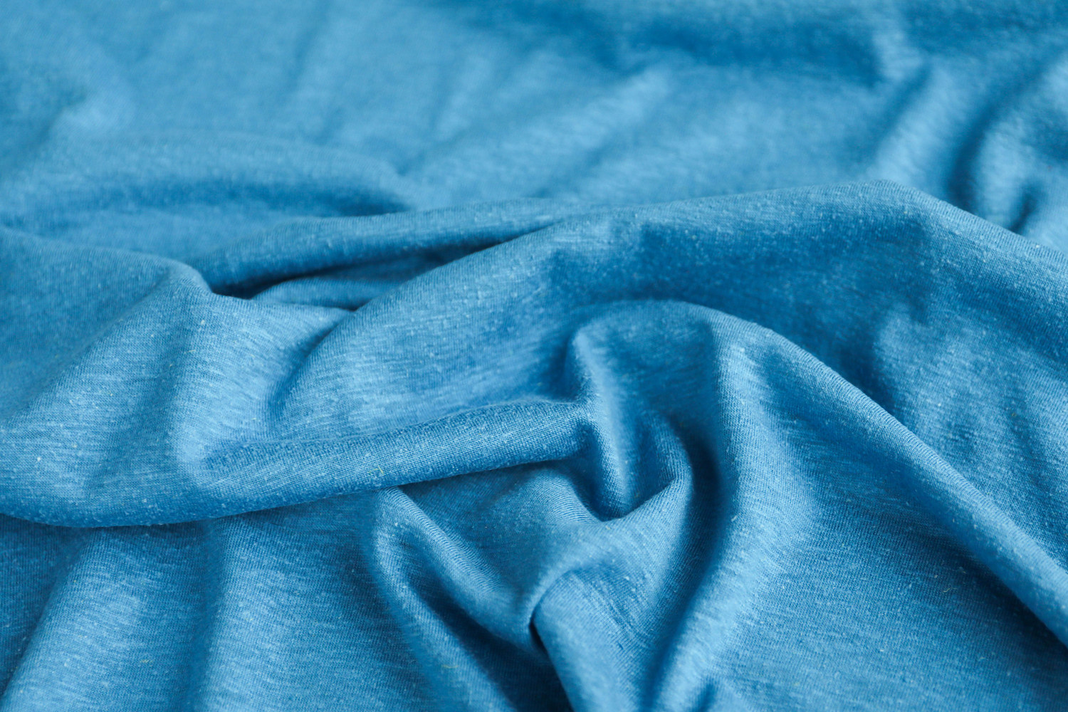 意大利进口砂洗白霜颗粒感钴蓝色莱卡针织真丝桑蚕丝28姆米布料