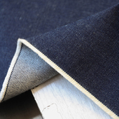 日本进口丹青深蓝色细腻高支斜纹硬挺纯棉牛仔纱卡面料设计师布料