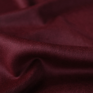 意大利进口深酒红色双面可揭开短顺羊绒顺毛羊毛面料设计师布料