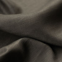Italian imported thin, dark brownish grey, fine herringbone pattern woven pure linen fabric designer's fabric thumbnail 2
