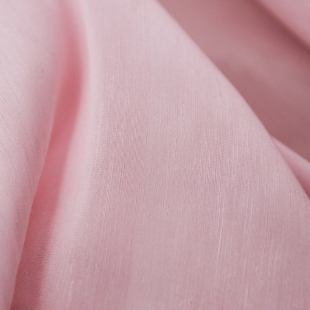 日本进口薄款 桃粉色半透真丝加麻丝麻桑蚕丝面料设计师连衣裙布料