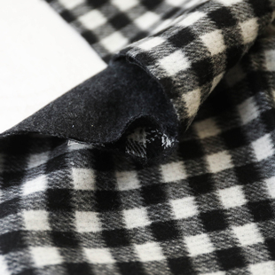 意大利进口温润黑白/灰杂色双面双面细腻编织纯羊毛呢设计师布料